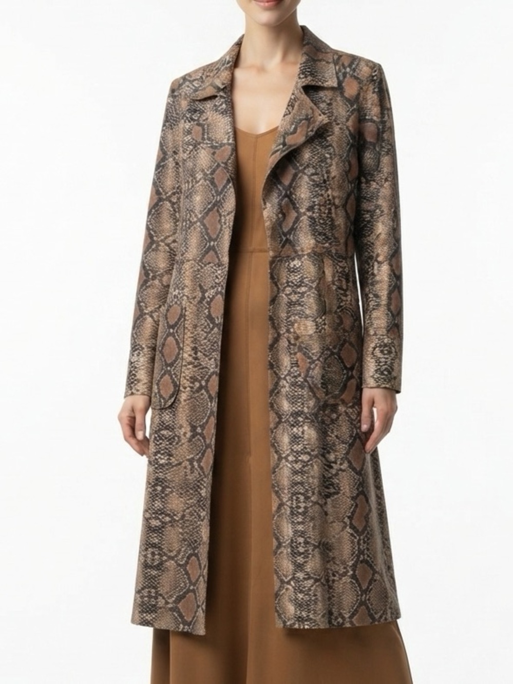 NWOT |•ETHYL CLOTHING•| Snakeskin Print Long Jacket Size Small